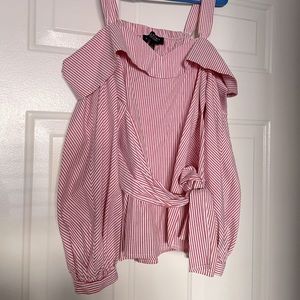 Off the shoulder tie top